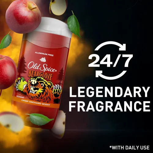 Miniatura 6 de Old Spice Desodorante sin aluminio para hombres, protección contra olores 24/7, frescura 24/7 y aroma duradero, se pone claro, Bearglove con aroma