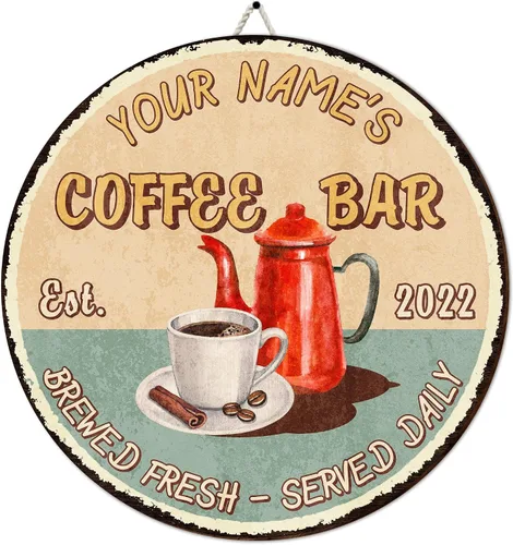 Miniatura 27 de Letrero de madera personalizado para barra de café, terapia en una taza tolerable a la gente, placa de pared para decoración de cocina, regalos