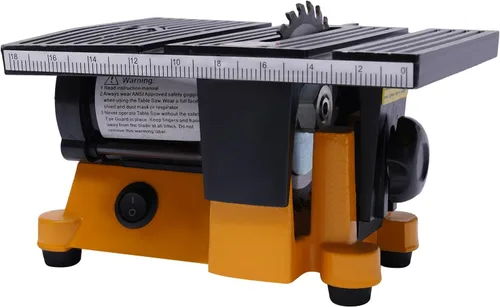 Miniatura 5 de Mini banco de sierra de mesa de 90 W 1/8 HP de 4 pulgadas, máquina de corte de piedra de vidrio y madera, mini herramienta de corte de sierra