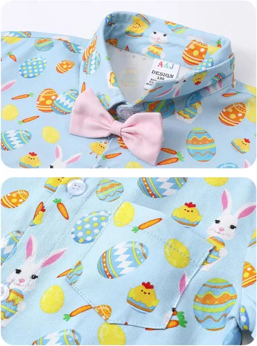 Miniatura 43 de A&J DESIGN Conjunto de ropa formal para niños pequeños con tirantes y tirantes
