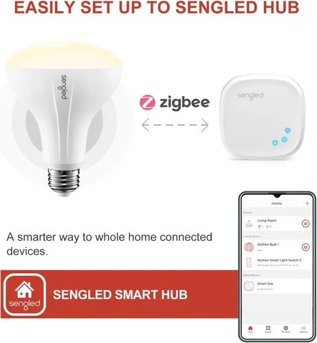 Miniatura 2 de Sengled Zigbee - Bombilla inteligente, funciona con SmartThings y Echo con hub integrado, control de voz con Alexa y Google Home, requiere blanco