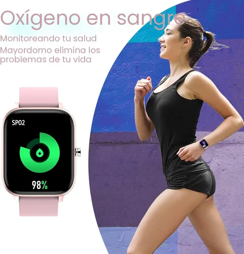 Miniatura 4 de Reloj inteligente para hombres y mujeres, compatible con iPhone, Samsung, teléfono Android, pantalla táctil completa de 1.69 pulgadas, IP68, Rosa