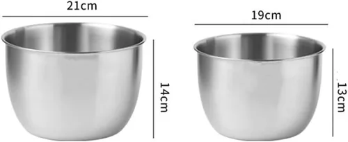 Miniatura 2 de Gigicloud Cuenco de acero inoxidable, cuenco profundo de acero inoxidable 304, diseño antivuelo, cuencos de metal para cocinar, hornear, mezclar