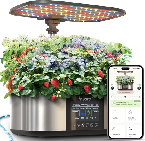 Miniatura 10 de Sistema de cultivo hidropónico LetPot LPH-SE, kit de jardín de hierbas inteligente de 12 cápsulas para interior, jardín interior, controlado por APP