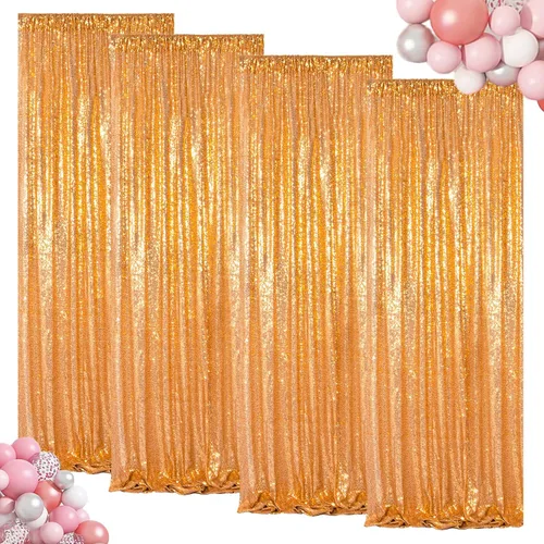 Miniatura 53 de ShinyBeauty Cortinas de lentejuelas 2 paneles 2 pies x 8 pies verde iridescente, telón de fondo para fotomatón, fondo para graduaciones, baby