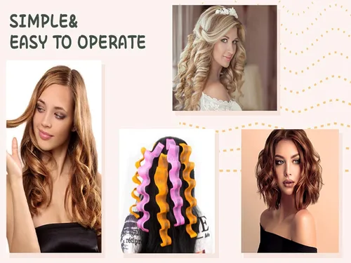 Miniatura 5 de 40 rizadores de pelo ondulados sin calor y espiral, dos estilos (16 pulgadas) con 4 ganchos de peinado, rodillos mágicos para el cabello, sin daños