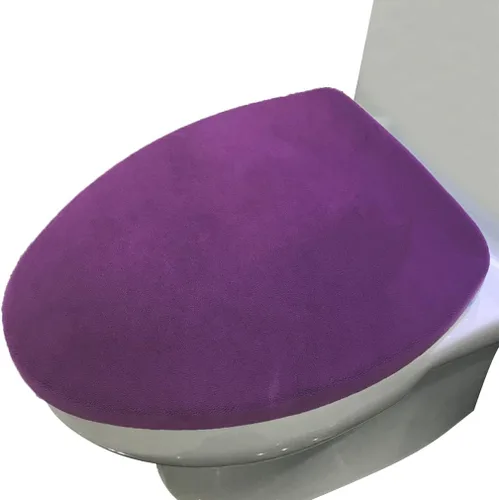 Miniatura 7 de Madeals Cubierta de microfibra para tapa de inodoro, suave y absorbente, cómoda cubierta de tapa de inodoro de baño, se adapta a la mayoría