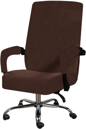 Miniatura 8 de Funda para silla de oficina con fundas para reposabrazos, funda elástica de terciopelo suave para silla de escritorio, fundas protectoras para silla