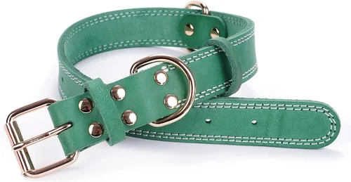 Miniatura 7 de Collar de perro de cuero genuino, collar de perro ancho resistente para perros pequeños, medianos, grandes y extra grandes
