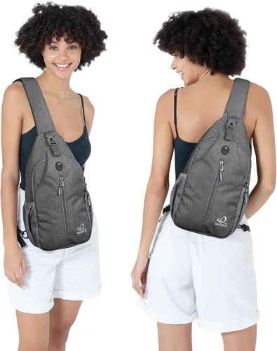 Miniatura 19 de WATERFLY Bolsa pequeña de senderismo: mochila cruzada para el pecho, mochila para hombres y mujeres con correa de hombro agradable a la piel