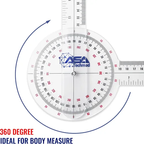 Miniatura 2 de ASA TECHMED 6 unids 360 ° 12, 8 y 6 pulgadas goniómetro espinal médico ángulo transportador ángulo regla