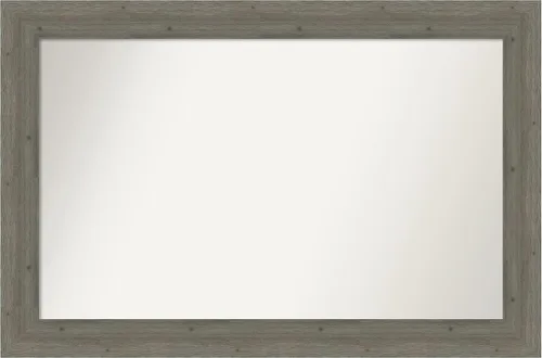 Miniatura 120 de Amanti Art Espejo de baño gris para sobre el fregadero, 27 x 27 pulgadas, espejo de tocador cuadrado gris, marco de madera rústica de campo medio