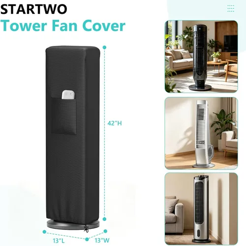 Miniatura 2 de STARTWO Tower Fan Cover, Waterproof Dustproof Fan Protective Cover with Pocket