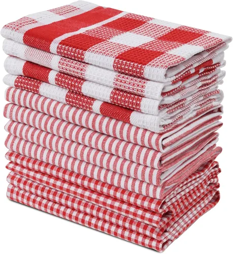 Miniatura 55 de LANE LINEN Juego de 6 paños de cocina de algodón para secar platos, 18 x 28 pulgadas, absorbentes, de secado rápido, color beige 07: Amarillo