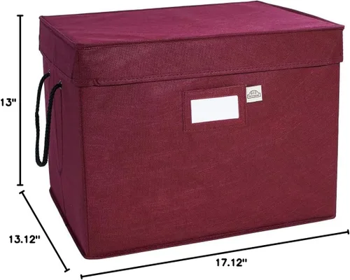 Miniatura 8 de Caja de almacenamiento para adornos navideños 612 Vermont con divisores ajustables libres de ácido, 3 bandejas extraíbles con asas, 17 pulgadas x 13