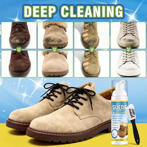 Miniatura 2 de Kit de limpiador de zapatos de gamuza, kit de limpieza de zapatos de nobuck y gamuza de 6.76 onzas, limpiador de zapatos con cepillo y toalla