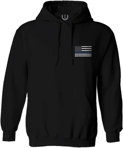 Miniatura 2 de Sudadera con capucha de la bandera estadounidense con diseño de la bandera azul delgada