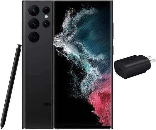 Samsung Galaxy S22 Ultra 5G (128GB, 8GB) 6.8" AMOLED 2X, cámara 108MP, Global Volte (completamente desbloqueado para AT&T, Verizon, T-Mobile, Negro