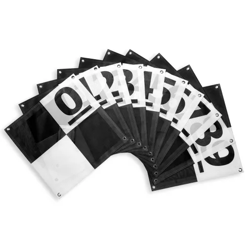 Miniatura 17 de Sky High Bull's-Eye Punto de control de tierra degradable para drones (24 x 24 pulgadas) GCP con 30 grapas (tablero de ajedrez negro/blanco)