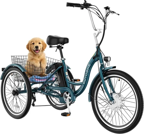 Miniatura 8 de MOONCOOL Triciclo Eléctrico para Adultos 350W/500W 36V/48V Batería Extraíble 20/24/26 Pulgadas 7 Velocidades 3 Ruedas Bicicletas Eléctricas