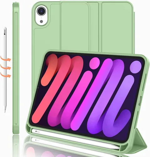 Miniatura 18 de iMieet Funda para iPad mini 7 2024 (A17 Pro), iPad mini 6 (8.3 pulgadas, modelo 2021), iPad mini 7ª/6ª generación con soporte para lápices, funda