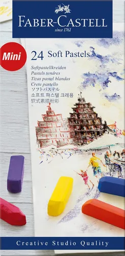 Miniatura 2 de FABER-CASTELL Creative Studio - Mini palitos pastel suaves (1.25 pulgadas), 24 colores vivos