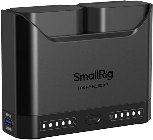 SMALLRIG NP-FZ100 - Juego de baterías para cámara Sony, cargador de cámara de doble ranura de 22.5 W con baterías de 1940 mAh, compatible con Sony
