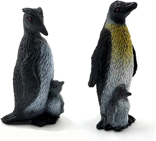 Miniatura 4 de 16 figuras de pingüino de plástico, lindas figuras de pingüino de animales del océano para niños - realista y detallado