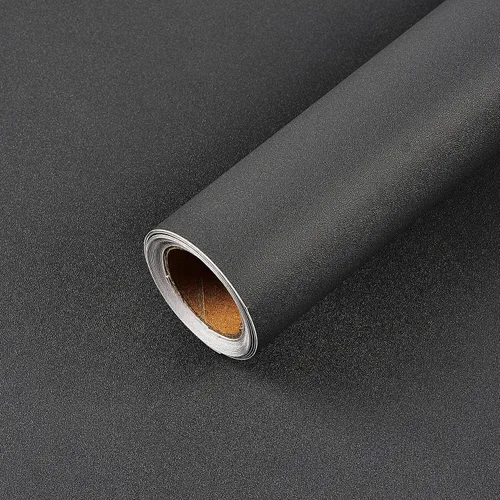 Miniatura 13 de Papel tapiz negro de 17.51 x 118 pulgadas, despegar y pegar, extraíble, autoadhesivo, papel de contacto negro para armarios, dormitorio, baño