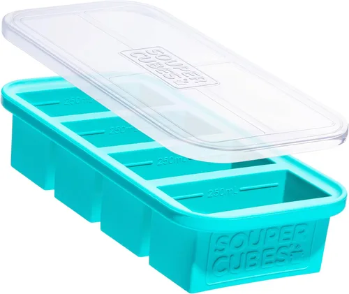 Souper Cubes - Moldes de silicona para congelador de 1 taza - Cubos de sopa perfectos para congelar caldo, arroz, sobras y más - Bandejas de