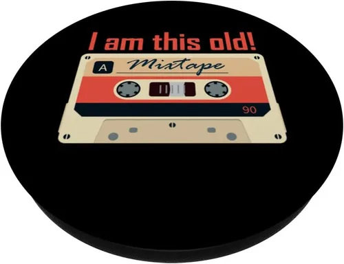 Miniatura 2 de I am this old Vintage Tech Nostalgia Cassette Mixtape PopSockets Standard PopGrip