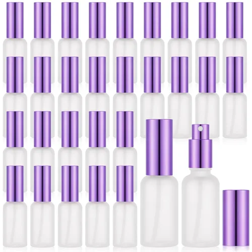 Miniatura 27 de Roshtia 30 Pcs 0.33 oz/ 10 ml Beech Wood Color Glass Spray Bottle Refillable Perfume Atomizer Clear Decorative Empty Bottles with Fine Mist Sprayer