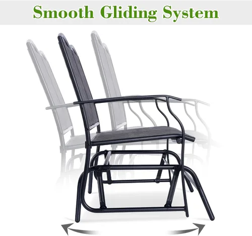 Miniatura 6 de Backyard Expressions Banco Deslizante para 2 Personas para Exteriores, Silla Mecedora Doble Columpio para Patio Loveseat con Marco de Acero
