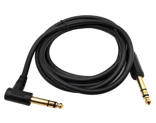 Miniatura 5 de Cable de instrumento de guitarra de 1/4 de pulgada, ángulo de 90 grados, conector TRS macho a 1/4 de pulgada, cable de audio TRS macho para guitarra