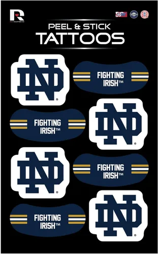 Miniatura 10 de Tatuajes temporales de tatuaje vertical NCAA Peel & Stick - Negro de ojo - ¡Aprobado para el día del juego!