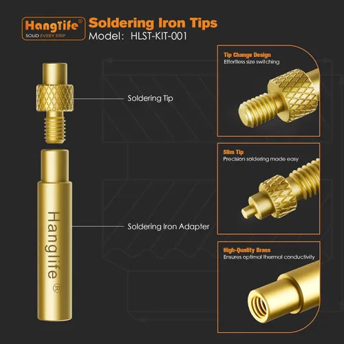 Miniatura 5 de Puntas de inserción termofijas para insertos roscados M2 M2.5 M3 M4 M5 M6 M8, puntas de soldadura compatibles con hierros Weller SP40NUS/Hakko