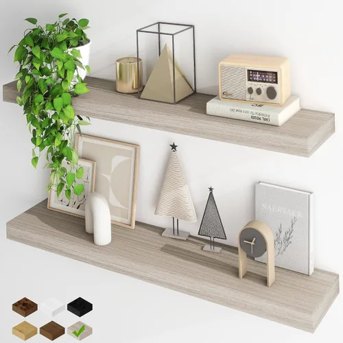 Miniatura 43 de Fun Memories Estantes flotantes para pared, estantes flotantes de 48 pulgadas de largo, juego de 1, estante colgante con soportes invisibles