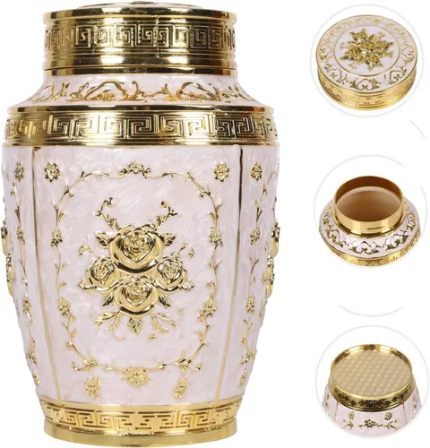 Miniatura 2 de Urna para cenizas humanas mujer adulta - Urna de cremación con flor de rosa para mamá - Urna funeraria para mujeres hecha de aleación de zinc