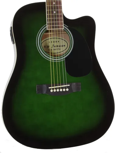 Miniatura 13 de Jameson Guitars - Guitarra eléctrica acústica de tamaño completo Thinline con funda y púas Natural para diestros