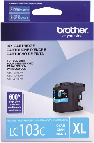 Miniatura 10 de Cartucho de tinta negro de alto rendimiento Brother LC103BK, tinta negra de repuesto, rendimiento de páginas de hasta 600 páginas, cartucho