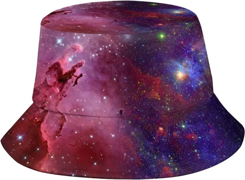 Sombrero de pescador con patrón de galaxia, sombrero de pescador de estrella, gorra de playa para adultos, mujeres, hombres, viajes, camping