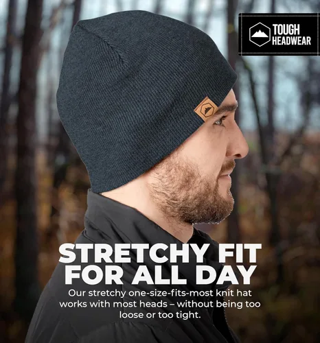 Miniatura 42 de Tough Headwear Daily Knit Beanie – Gorros para hombre – Sombreros de invierno para hombres y mujeres – Sombreros de punto cálidos para clima frío