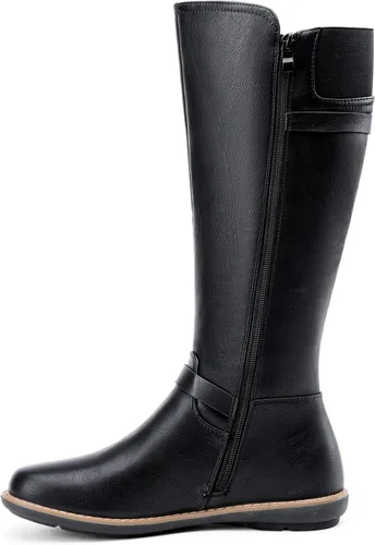Miniatura 8 de Jeossy Botas altas hasta la rodilla 9655 para mujer, botas planas de equitación con hebilla y cremallera para mujer