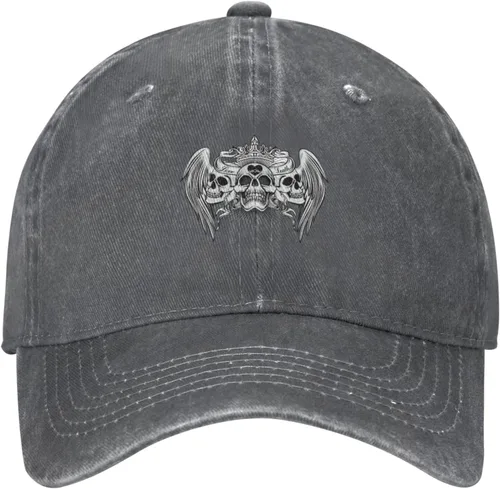 Miniatura 2 de Cowboy Hat Trendy Hats for Man and Women Djustable Four Season Outdoor Baseball Cap of Hell Skull with Angel Deep Heather