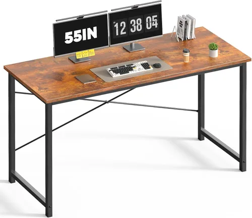 Miniatura 14 de DUMOS Escritorio pequeño para computadora de 31 pulgadas para oficina en casa, escritorios de juegos para dormitorio, mesa de trabajo de estudio