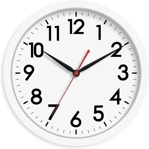 Miniatura 18 de AKCISOT Reloj de Pared Atómico de 10 Pulgadas Relojes Analógicos para Cocina Interior - Reloj Silencioso Operado con Batería para Dormitorio Oficina