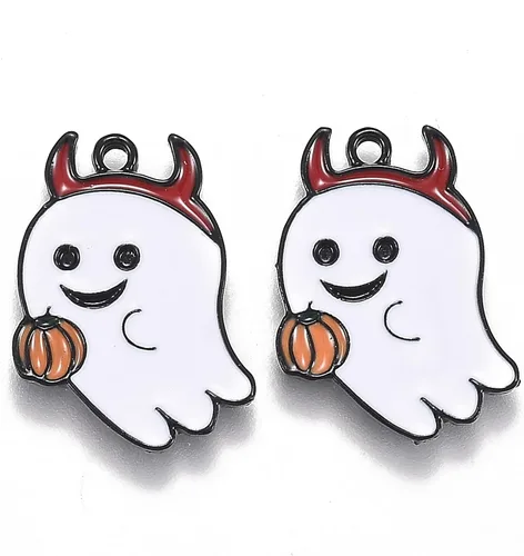 Mega Pet Colgantes de Halloween Fantasma blanco con linterna de calabaza