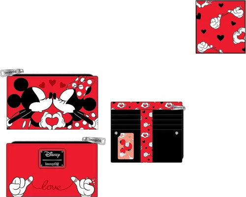 Miniatura 4 de Loungefly Mickey+Minnie Valentines Flap Wallet