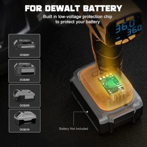 Miniatura 5 de Compresor de aire para inflador de neumáticos, compatible con batería Dewalt de 20 V, bomba de aire eléctrica portátil inalámbrica LIVOWALNY de 160