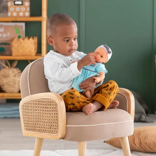 Miniatura 10 de Corolle Bébé Calin Maud - Muñeca bebé niño suave de 12" con aroma a vainilla, atuendo azul y ojos para dormir para niñas de 18 meses en adelante
